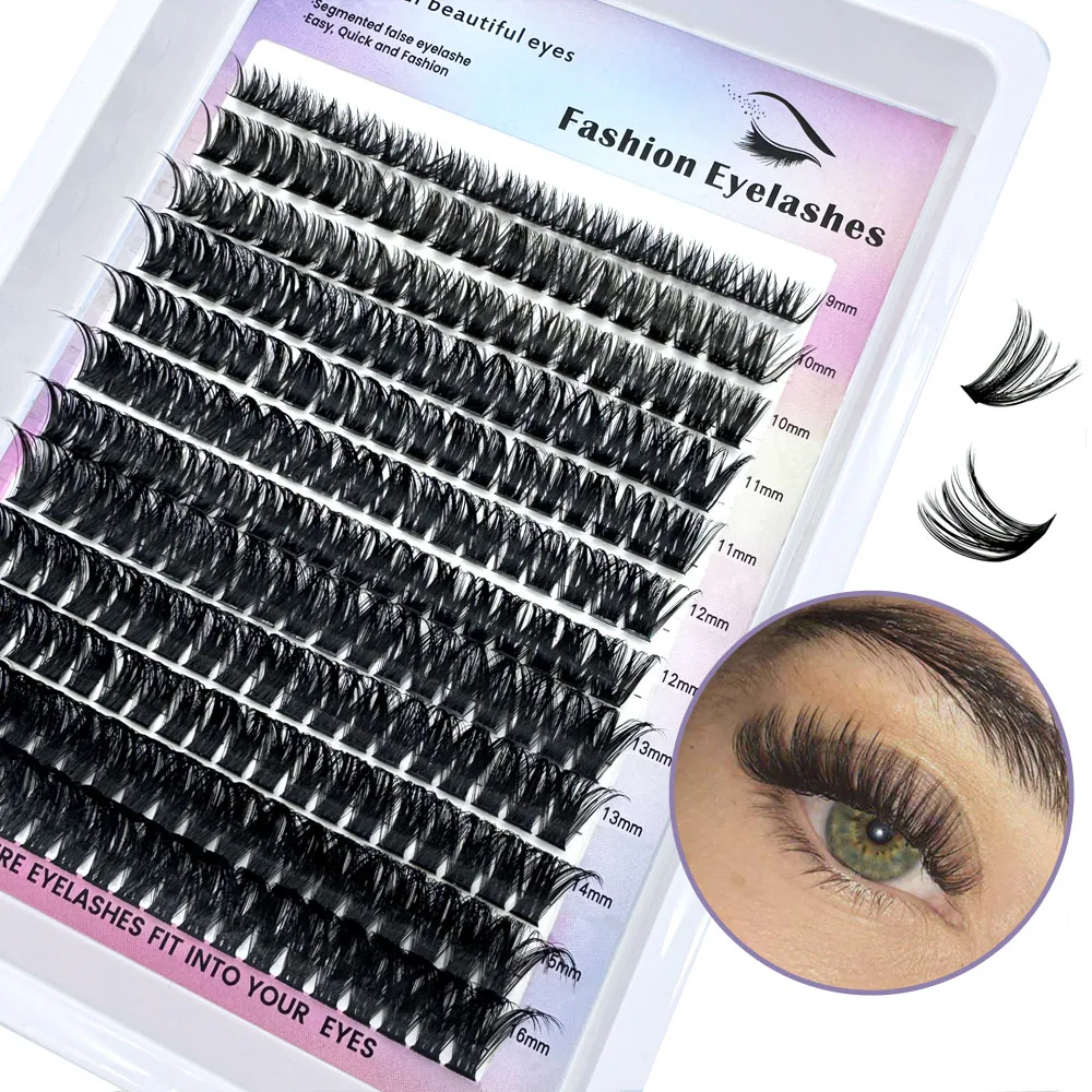 

DIY Cluster Lashes Hotting Natural Wispy Eyelash Extension Mixed Tray Faux Mink Lashes Cilias D Curl Fluffy Lashes Makeup