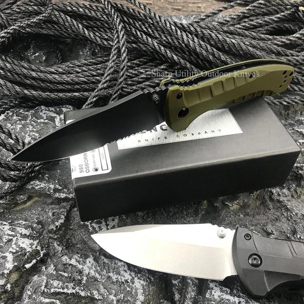 BM Turret 980 Serrated/ Full Blade Folding Pocket Knife, for Hiking, Fishing, Self Defense, Hunting, Tactical, EDC Jackknife