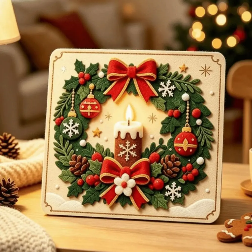 Hook and Loop Christmas Felt Art Kit Felt Pieces Holiday Design Christmas Craft Kit DIY Magic Felt Board Art Set