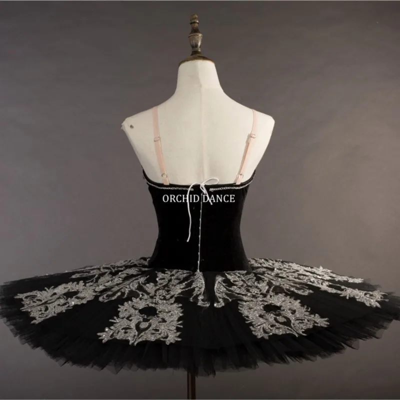 Professional High Quality Women Adult Dance Costumes Black Swan Lake Ballet Tutu