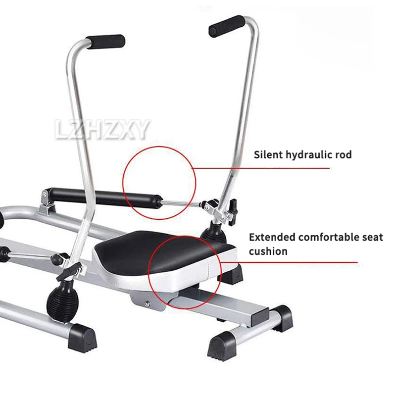 Household Folding Mute Single and Double Poles Hydraulic Rowing Machine Rowing Machine Trainer Home Fitness Exercise Equipment