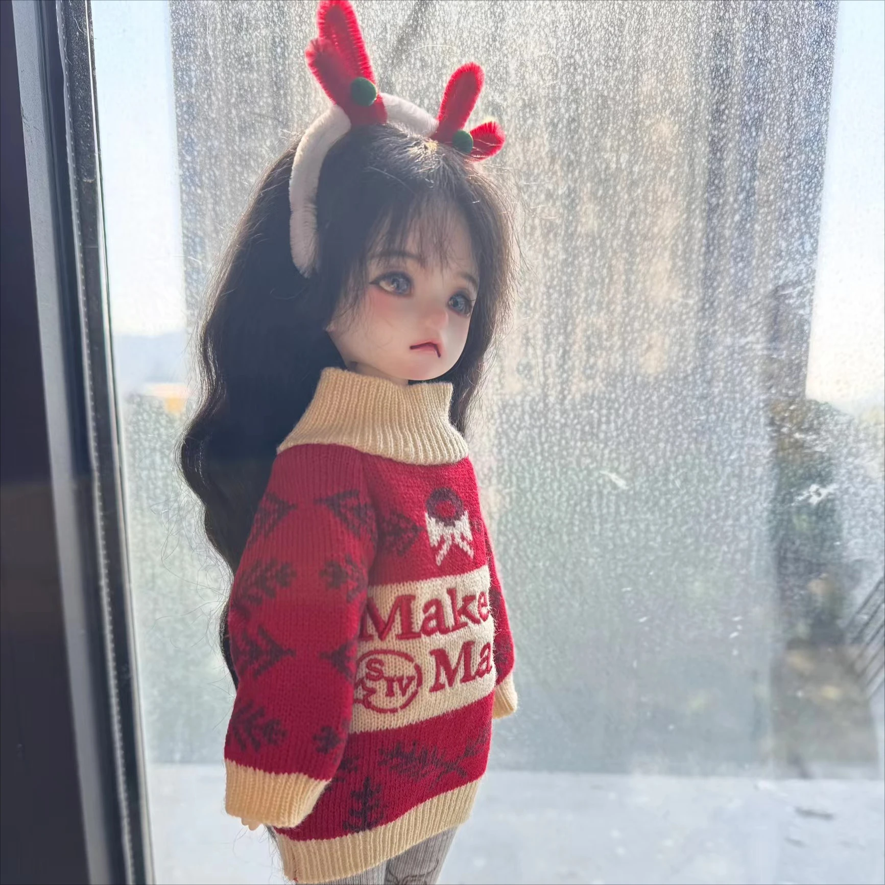 1/6 Puppenkleidung Weihnachtspullover für 30cm Männliche und Weibliche Bjd-Puppen Kleidung Verkleidungsspielzeug Puppenhaus-Zubehör, Ohne Puppe