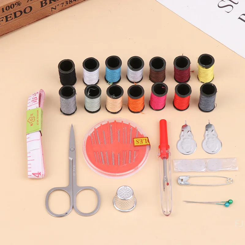 [YU] مجموعة الخياطة المحمولة صندوق الخياطة الكامل DIY التطريز اليدوى أداة الخياطة مجموعة أدوات السفر المنزلية الخياطة الملحقات