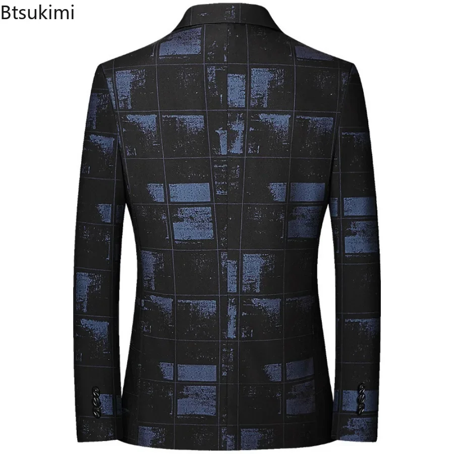 New 2025 Men's Blazer Jackets Fashion Slim Fit All-match Small Suit Korean Style Business Casual Suit Coats Male Streetwear Tops