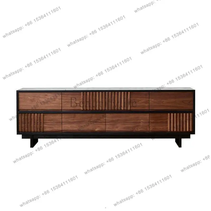 

Medieval chest cabinet TV cabinet Black walnut retro style drawer cabinet Storage