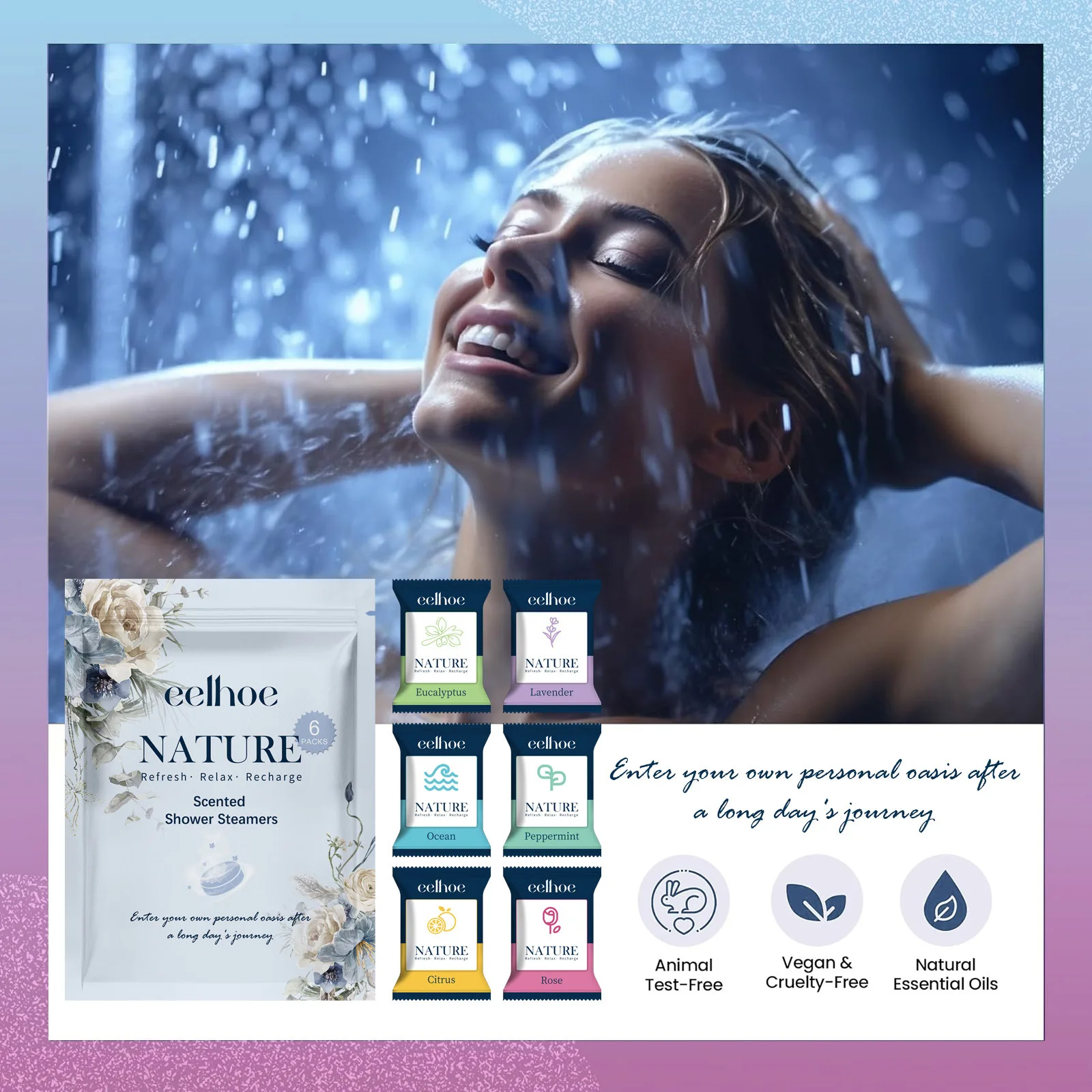 

Aromatherapy Shower Steamers Sleep Aid Relaxing Relieve Stress Fatigue Shower Tablets Spa Bathbombs Natural Scent Spa Relaxation