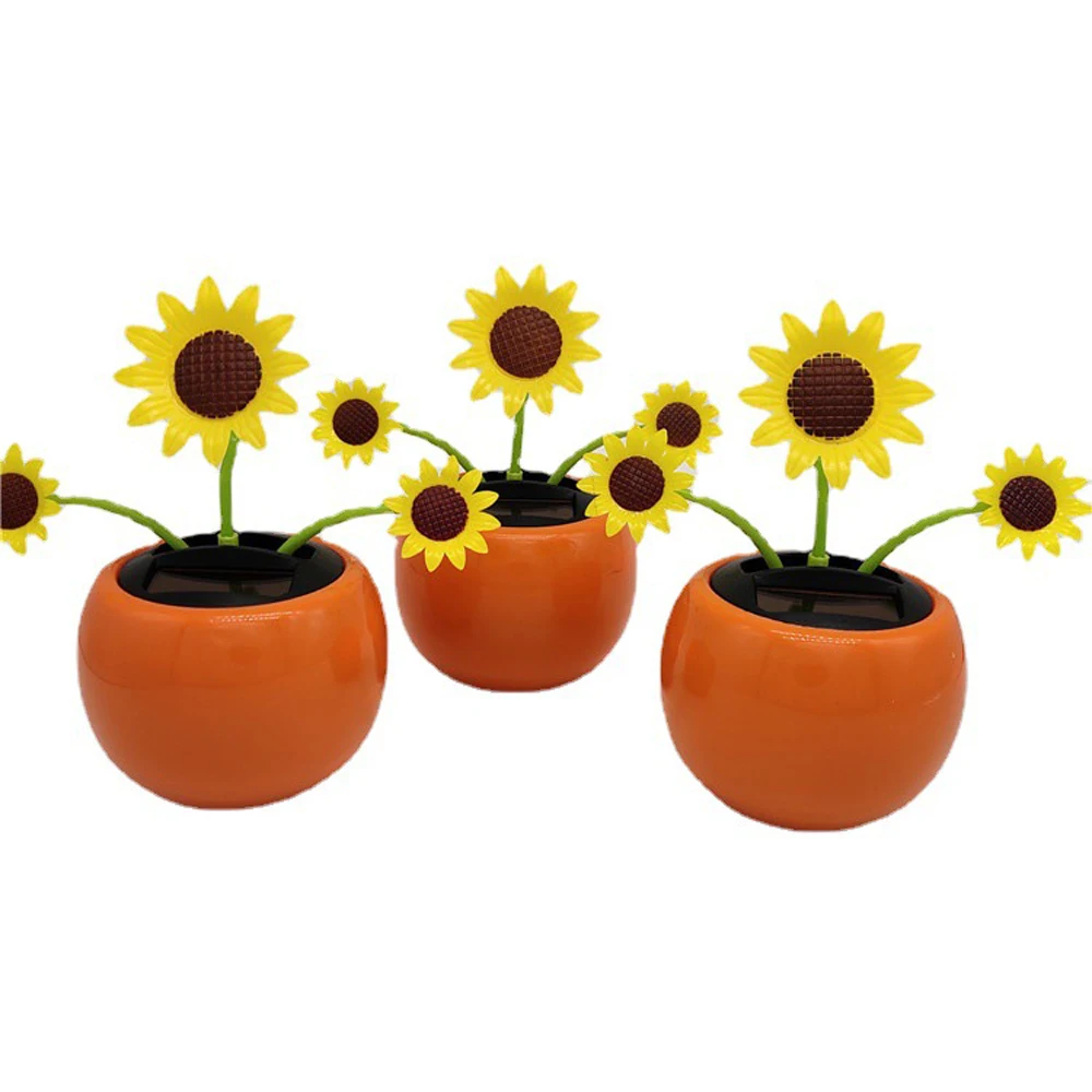 Office Creativity Insect Swing  Car Dashboard Decor Honey Bee Solar Powered Solar  Dancing Sun Flower Sunflower Ornament
