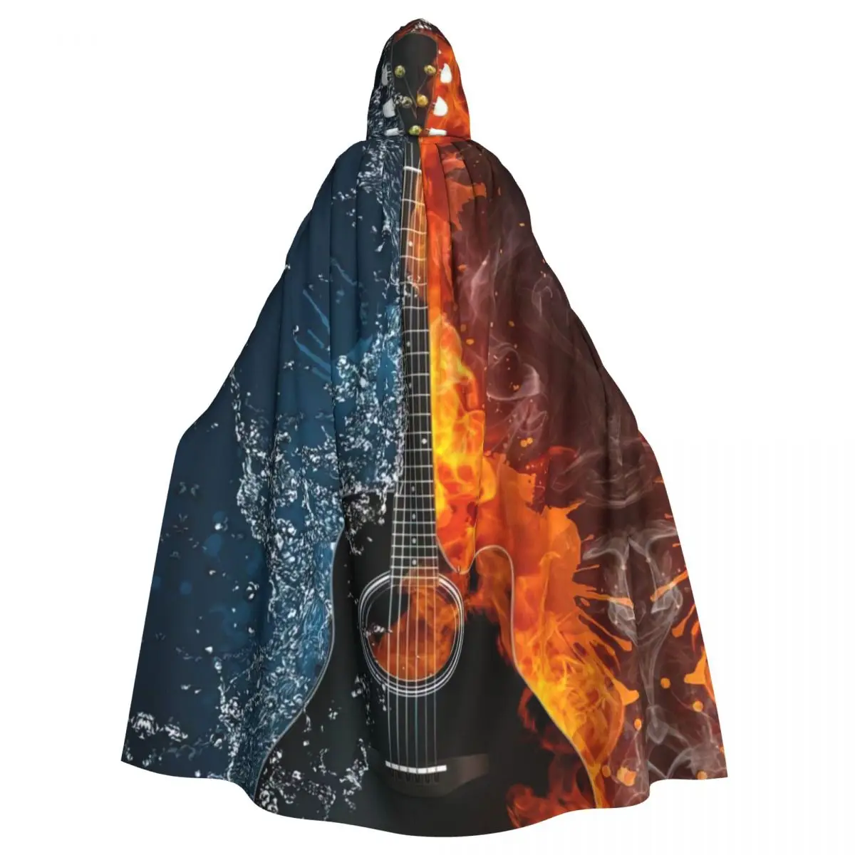 Guitar Hooded Cloak Halloween Party Cosplay Woman Men Adult Long Witchcraft Robe Hood