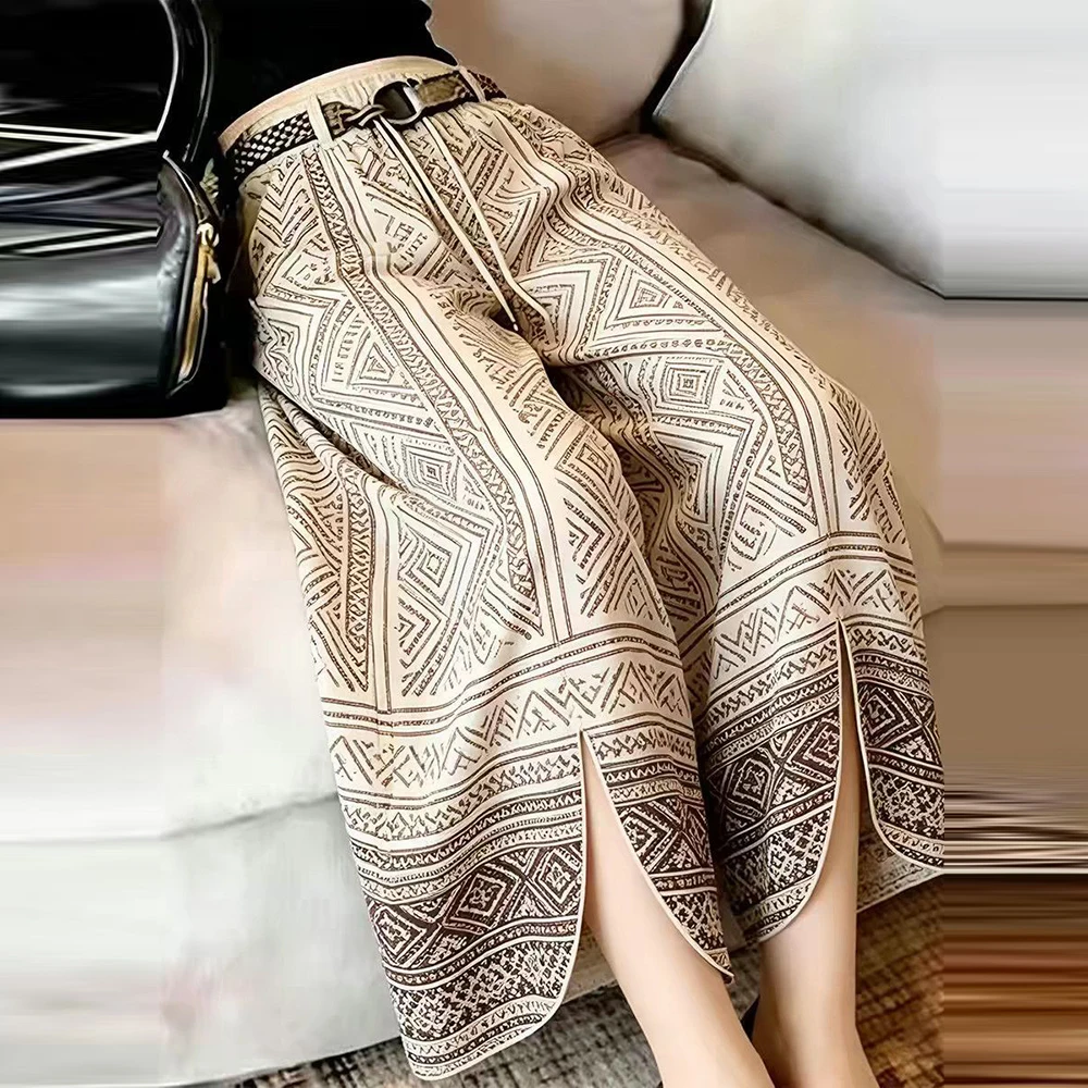 2026 summer new  retro and unique, super good-looking, super fire casual and thin, wide-leg loose pants for women