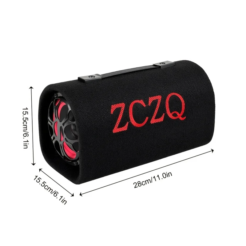 5Tunnel-shaped car subwoofer，Full-range portable active subwoofer 12V/24VPower Supply，YesUSBInterface and handle design，Improve
