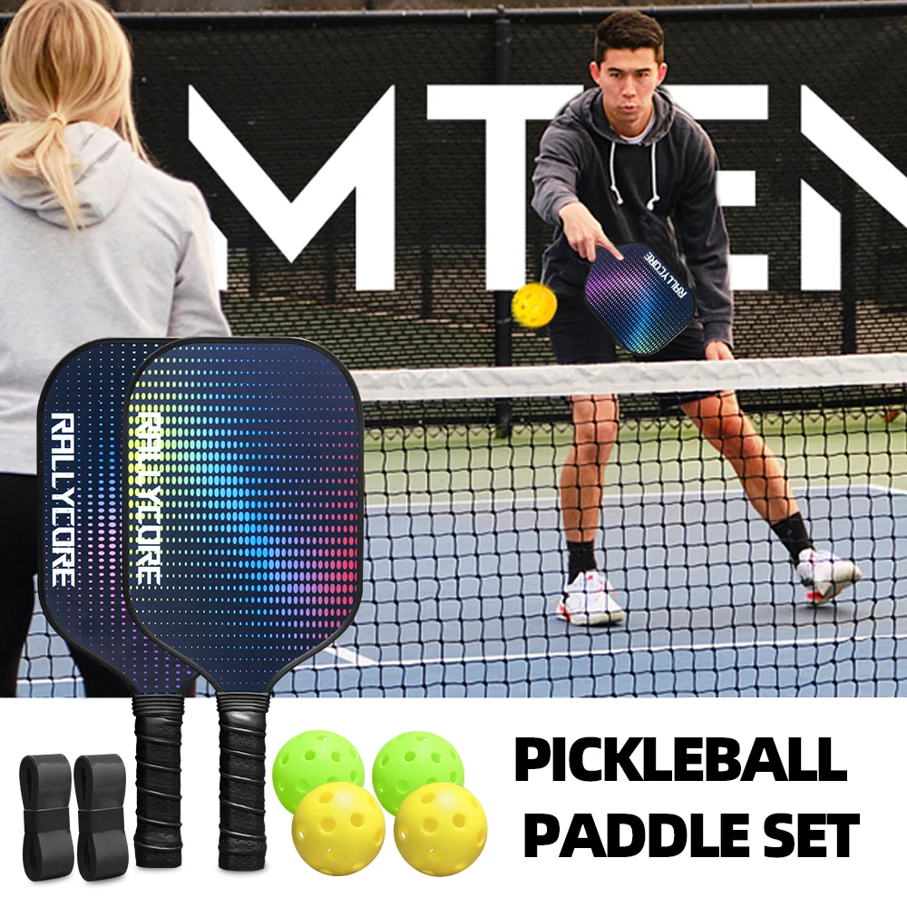 

Fiberglass Pickleball Paddles Set, Friction Surface Design for All Players