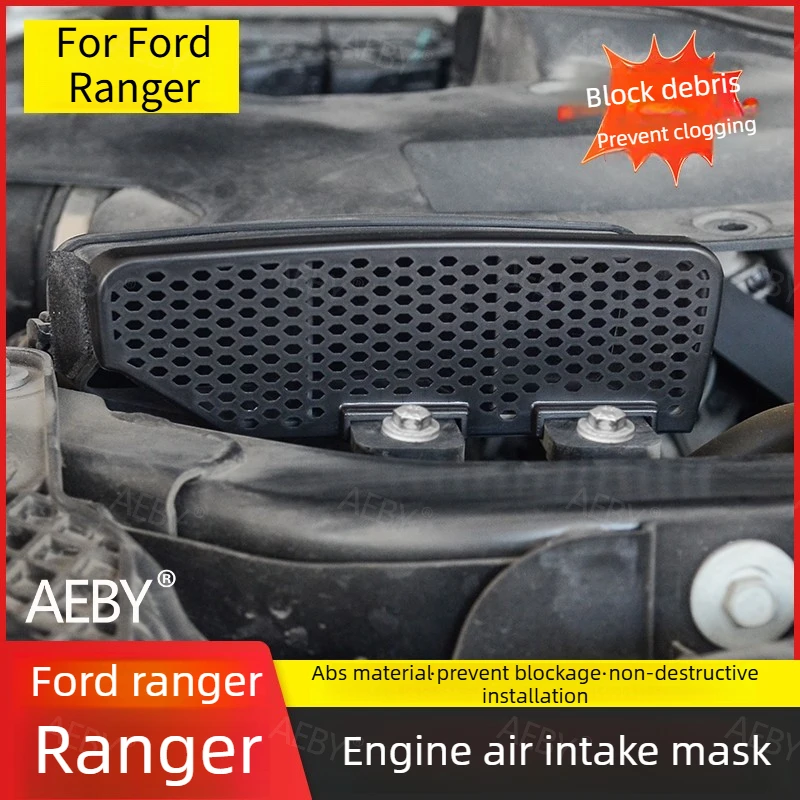 

For Ford Ranger 2022-2026 Air intake grille cover, engine air intake filter screen,Filter screen anti blocking cover,Accessories