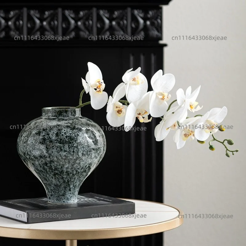 High-end retro hand-painted kiln-changed ceramic vase medieval living room flower decoration