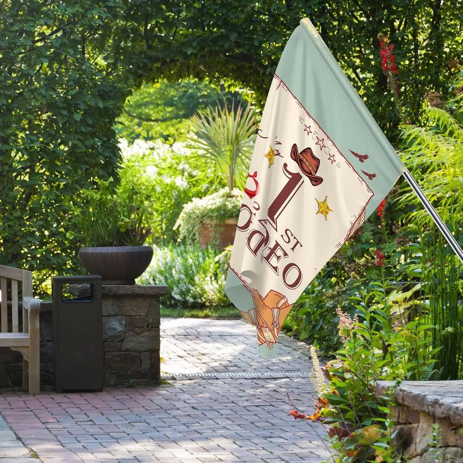 My 1st Rodeo Garden Flag,Western 1st Birthday Party Door Sign,Cowboy Birthday Yard Lawn Sign,Mexican Birthday Party Garden Banne