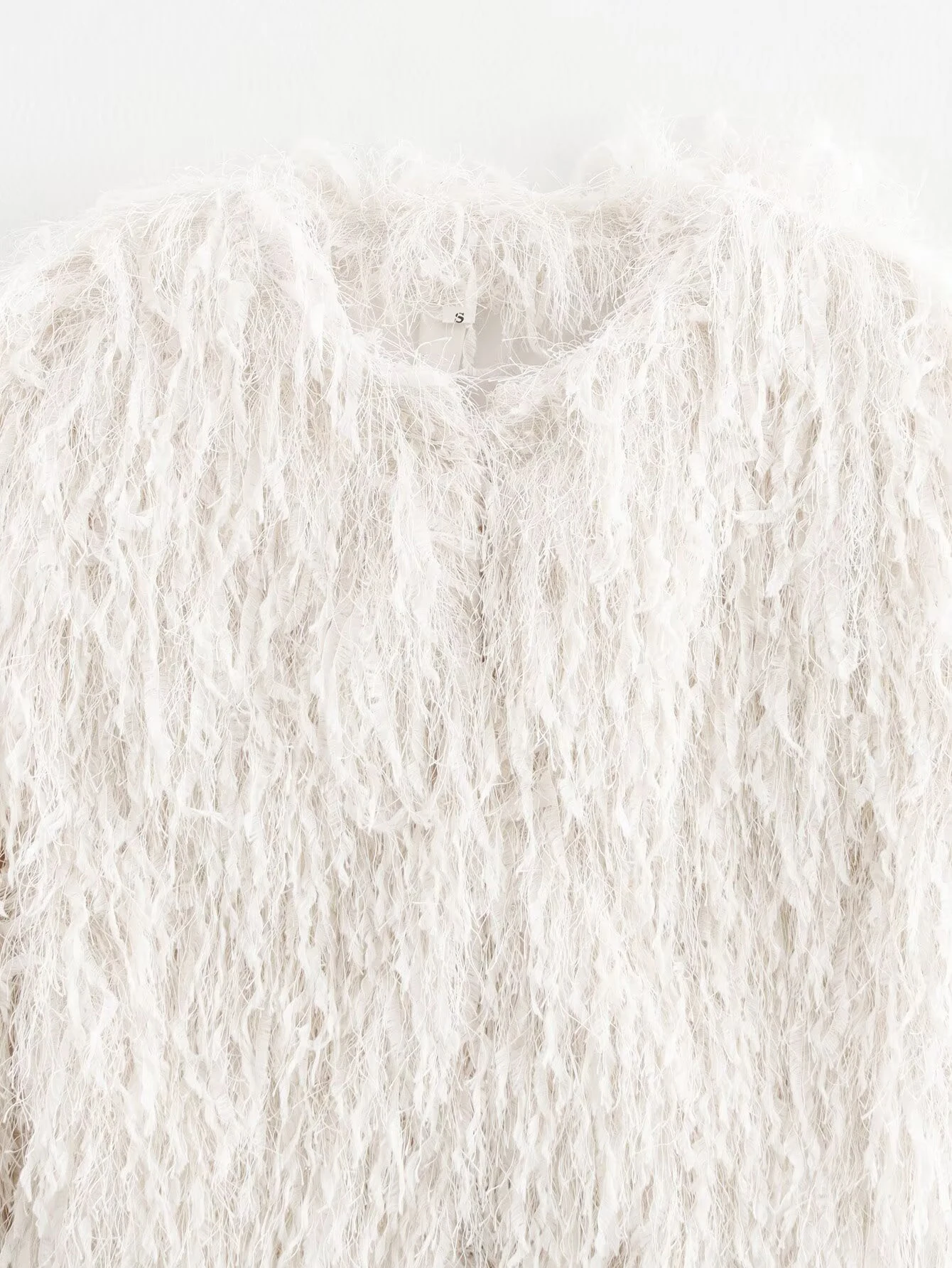 ZERAINS Autumn and Winter New Women's Clothing Artificial Fur Effect Plush Long Sleeve Round Neck Short Coat Fur Coat