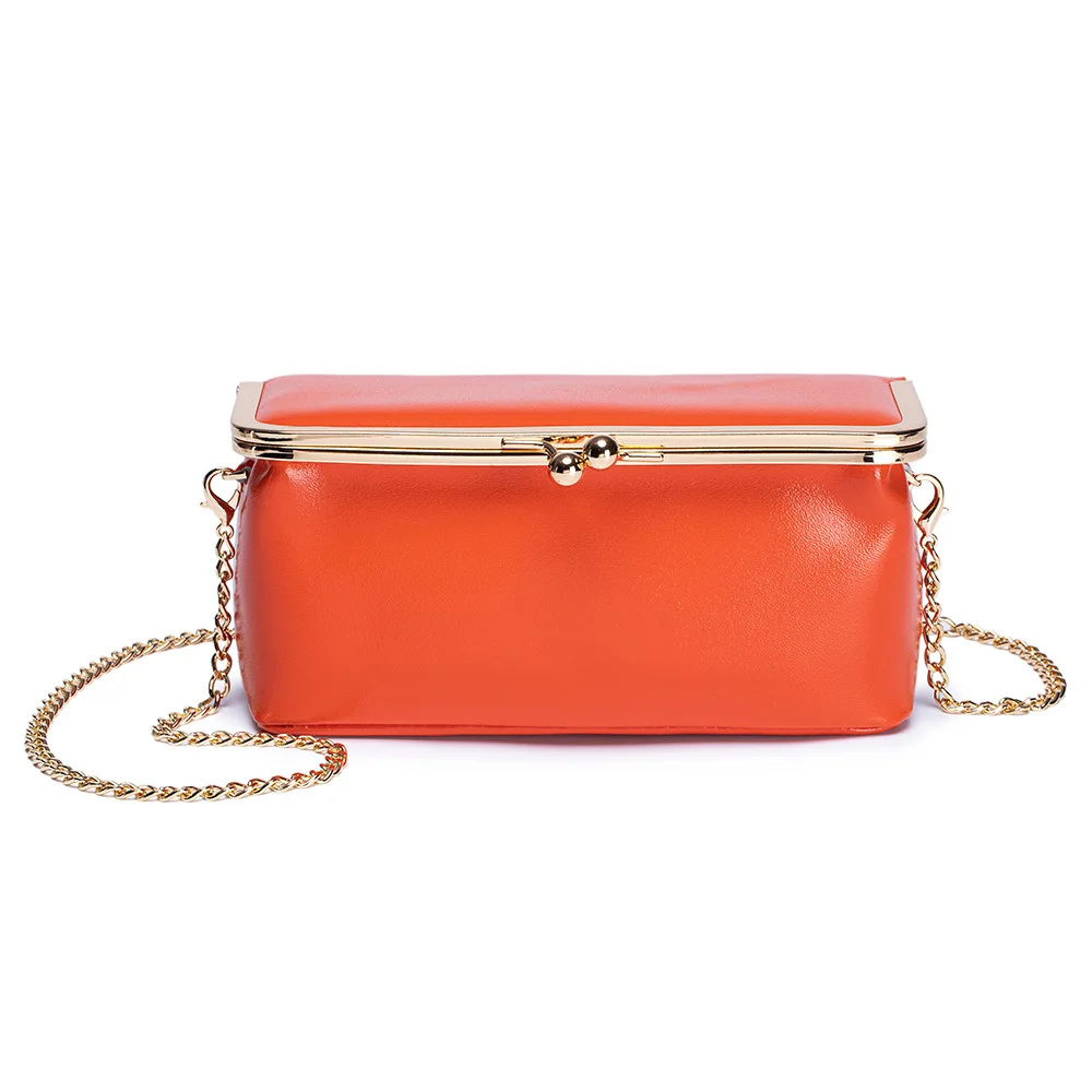 حقيبة صغيرة للنساء من الجلد الطبيعي شمع الزيت جلد البقر الحقيقي المشبك سلسلة حقيبة موضة السيدات جلد البقر الكتف أو حقائب كروسبودي #6