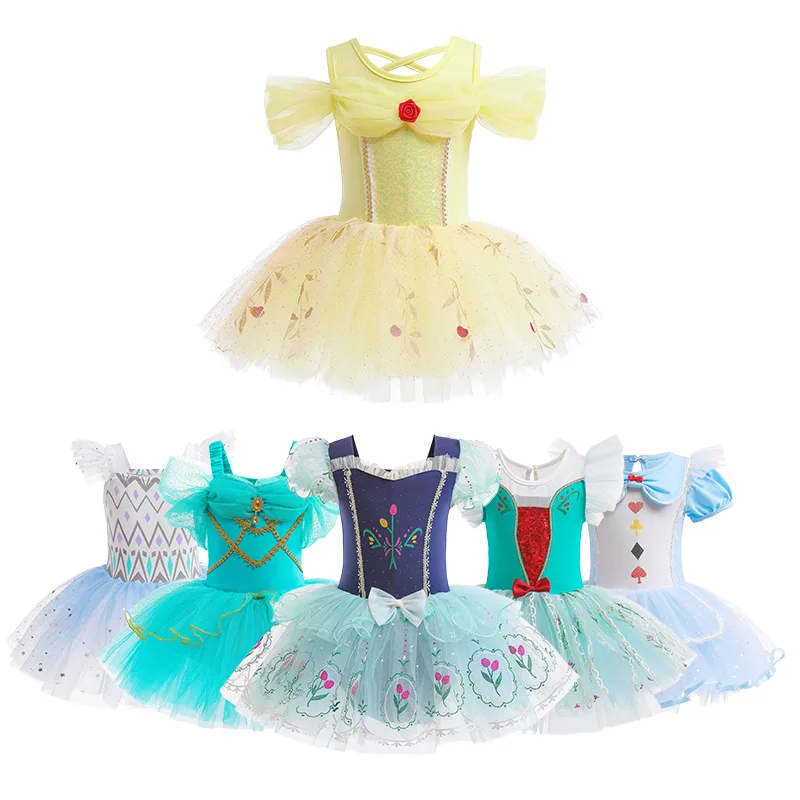 

Girls New Blue Ballet Dress Performance Dancewear Little Swan Sequins Ballet Tutu Costumes Dance Stage Performance Dress Outfits