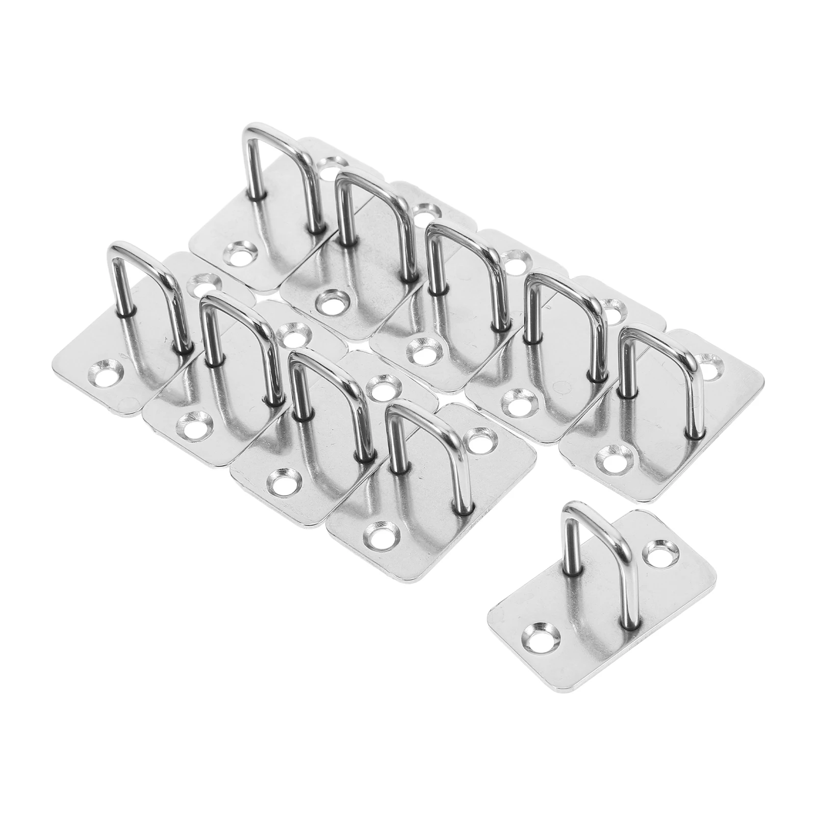 

10Pcs Heavy Duty Eye Plate Hooks for Cabinet Door Lock and Wall Secure Anchor with Modern Design for Indoor Outdoor Use