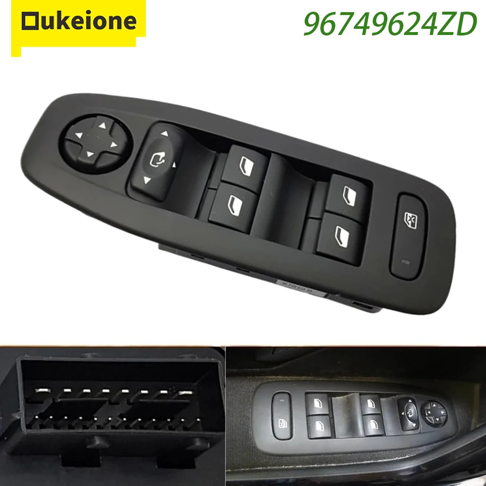 For Peugeot 208 2008 Left Driver Side Electric Power Master Window Switch Lifter Control Button Car Auto Parts 96749624ZD