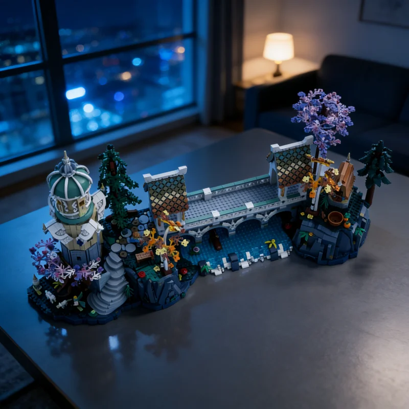 

4000 деталей MOC: Конструктор «Пересечение Эльфов» из серебристого дерева, модель для сборки, игрушка-подарок, креативный коллекционный предмет для демонстрации, премиум-класс, для взрослых и детей, для дома