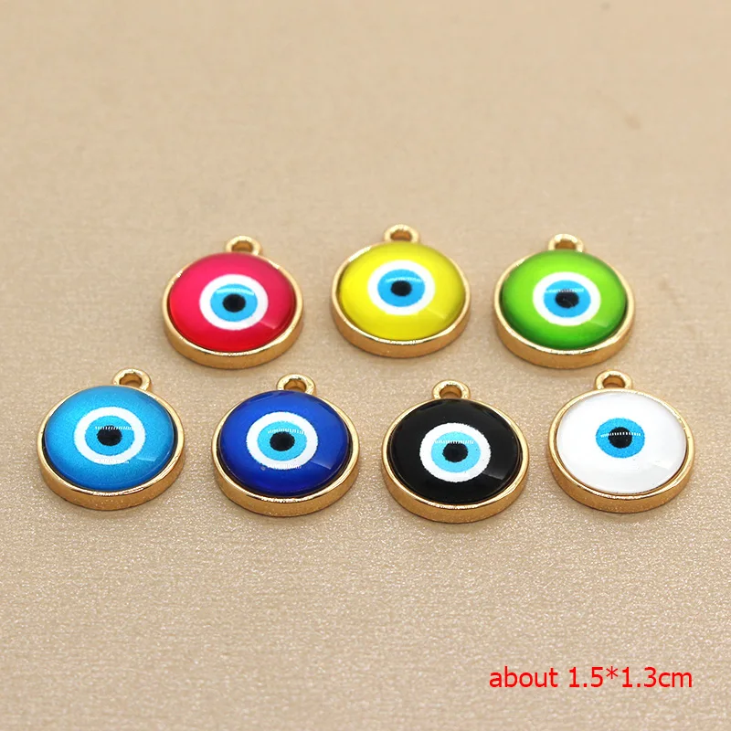 10pcs/lot Resin Evil Eye Charms For Earring Jewelry Finding Turkish Blue Eye Bracelet Necklace Pendant DIY Charms Accessory