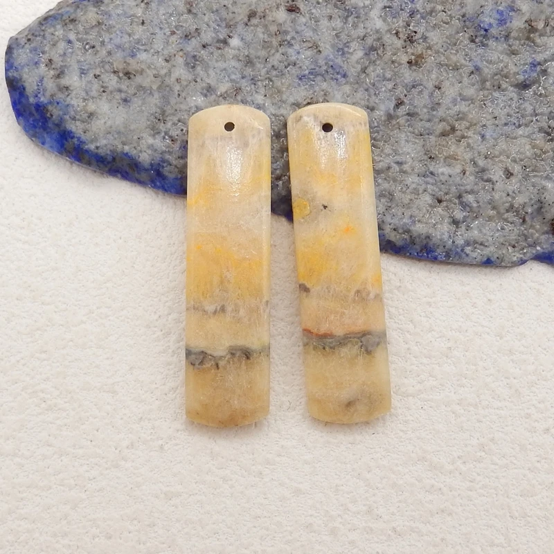 Natural Stone Bumble Bee Stone Earring Bead Handmade Fashion Jewelry Women Earrings Accessories 38x10x3mm 5g