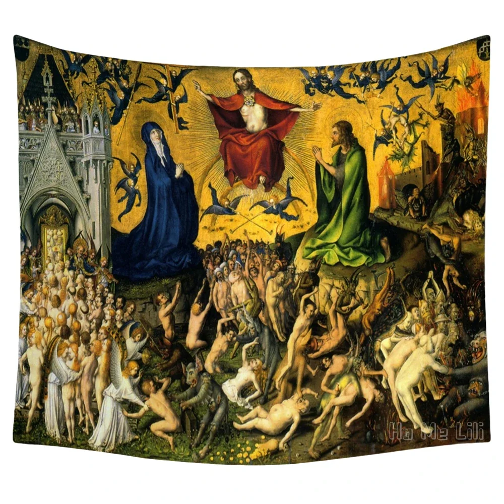 Christian Art Wall Hanging The Last Judgment Religious Tapestry Home Decoration For Living Room Bedroom Dorm