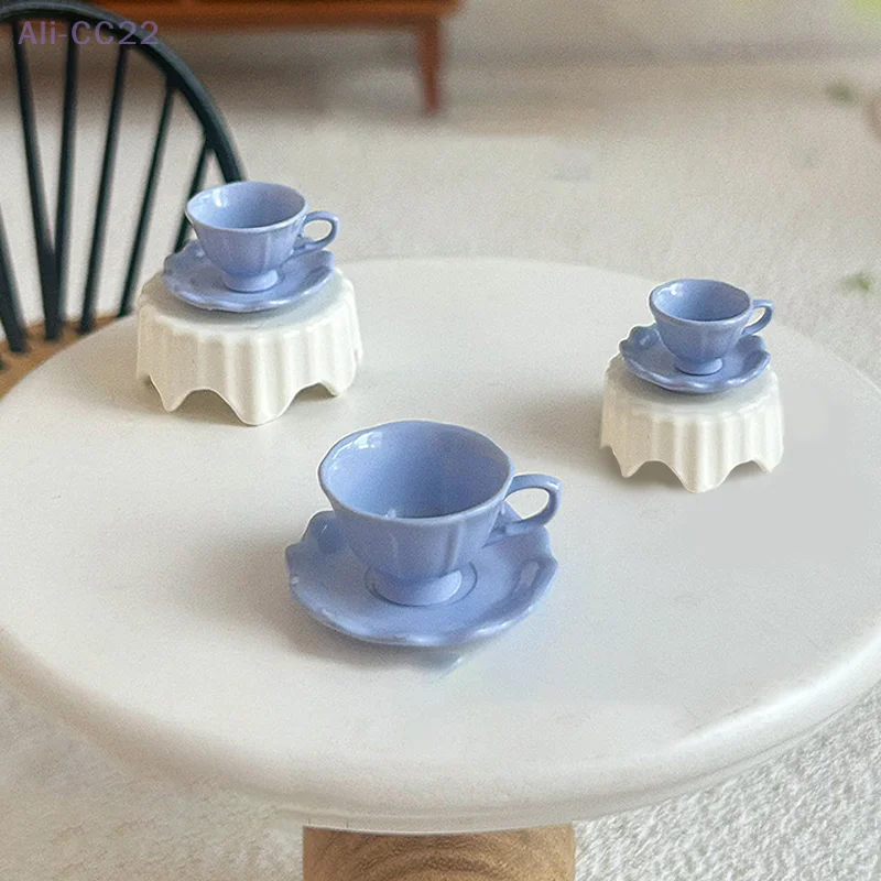 {CC22} 1 pz francese retrò tazza di caffè piatto modello casa delle bambole decorazione scena in miniatura casa delle bambole mini gioco mobili da cucina