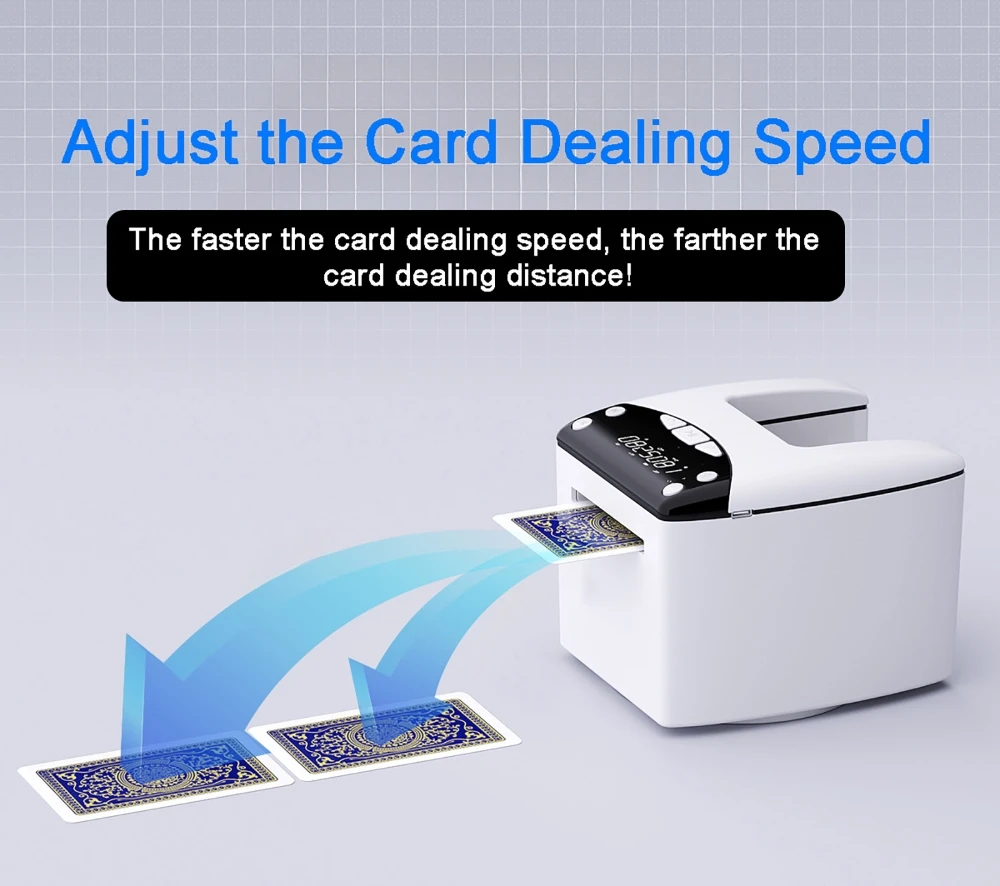 Automatic Card Dealer Adjustable Card Dealing Speed 4000mAh Battery Electric Card Dealing Machine For Outdoor Camping, Parties