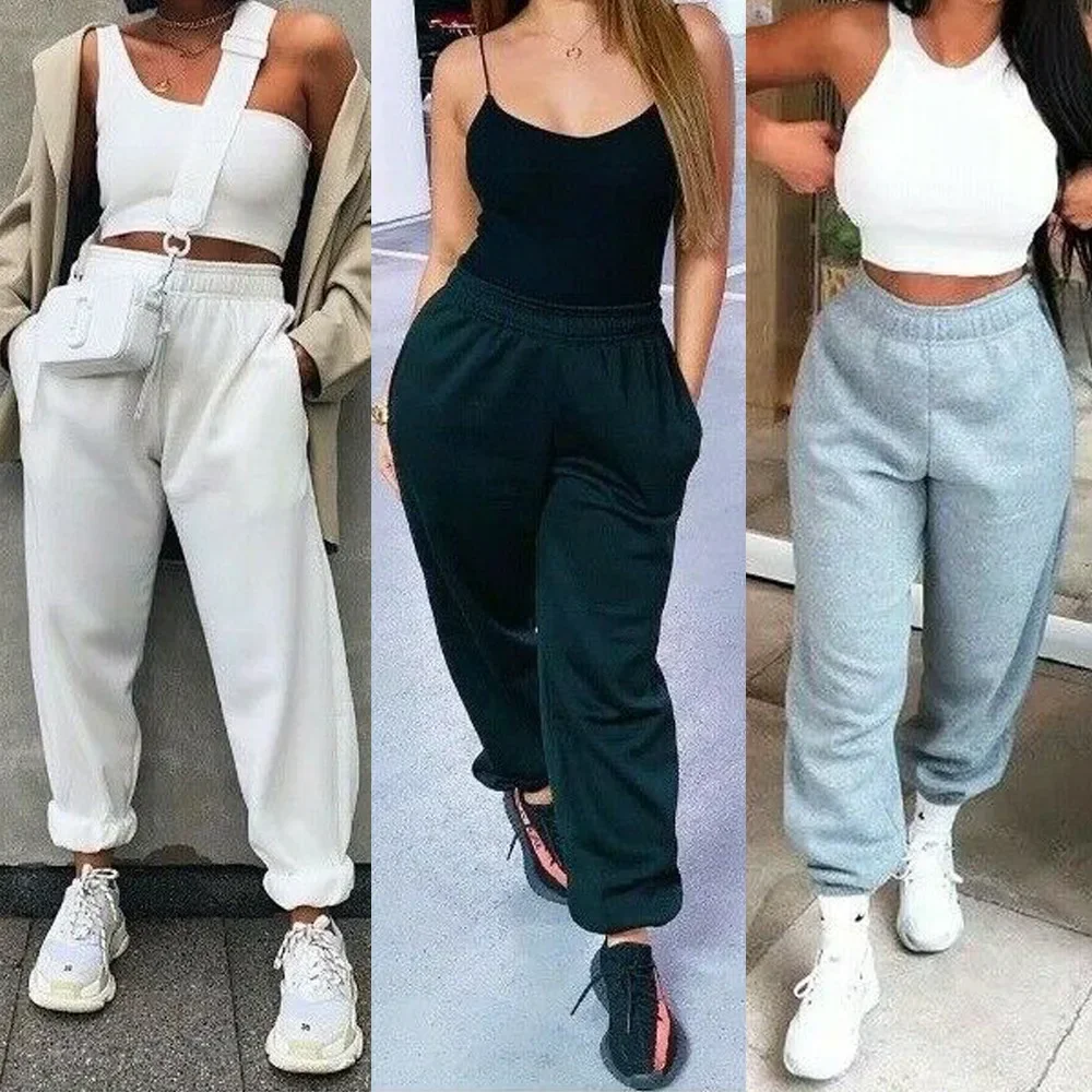 Loose Joggers Wide Leg SweatPants Women Trousers Plus Size Soft High Waist Pants Streetwear   Casual Yoga Pants