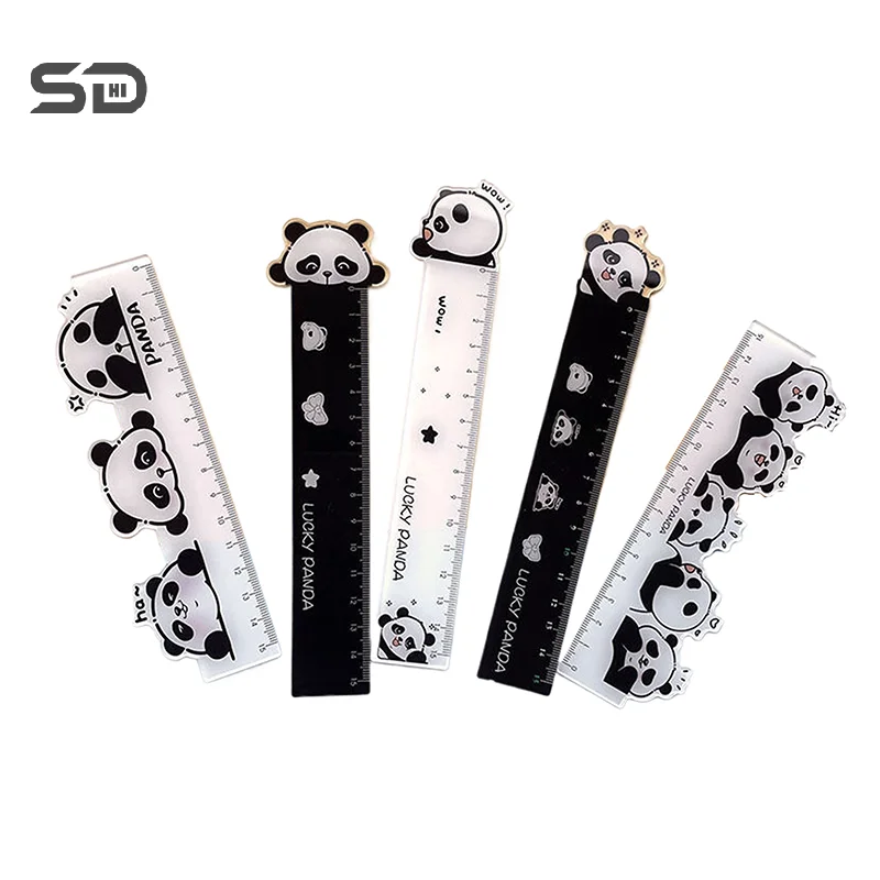 Cute Cartoon Panda Ruler School Supplies Acrylic 15cm Ruler Fashion Drawing Tools Kawaii Stationery Fournitures Scolaires Gifts