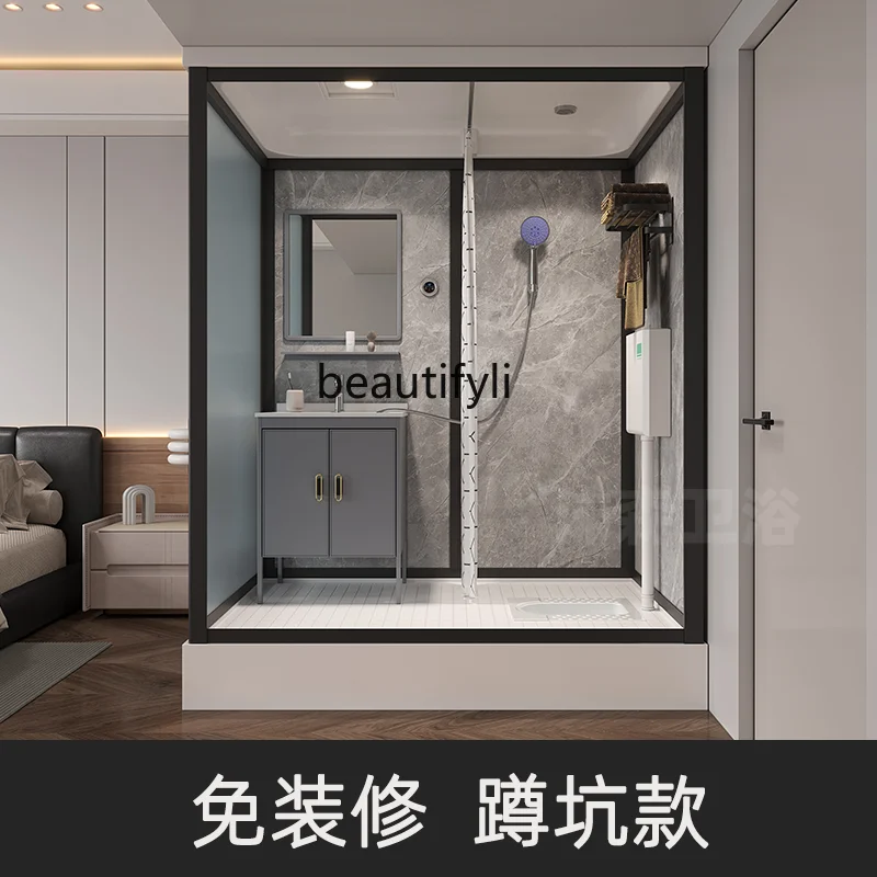 

Integral shower room Integrated household bathroom Bathroom Squatting pit construction site apartment