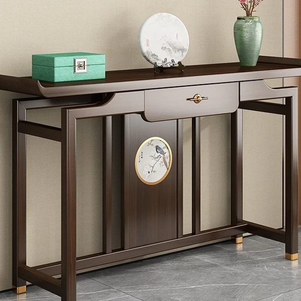 Solid wood Chinese-style table entry entrance table Simple table light luxury entrance cabinet 4