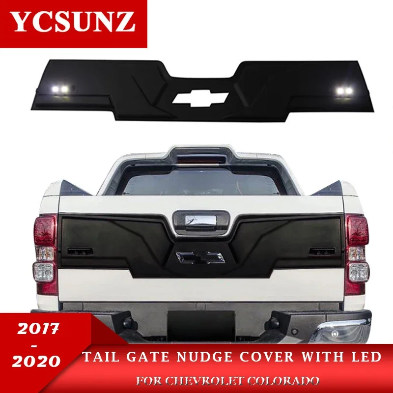 Tail Gate Nudge Cover With led For Chevrolet Holden Colorado 2017 2018 2019 2020 2021 Double Cabin Car Accessories