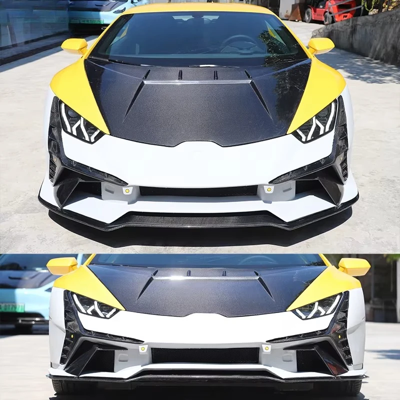 Huracan Lp 580 610 EVO Upgraded Half Carbon Fiber Car Bumper Body Kit TECNICA Style Front Bumper 4