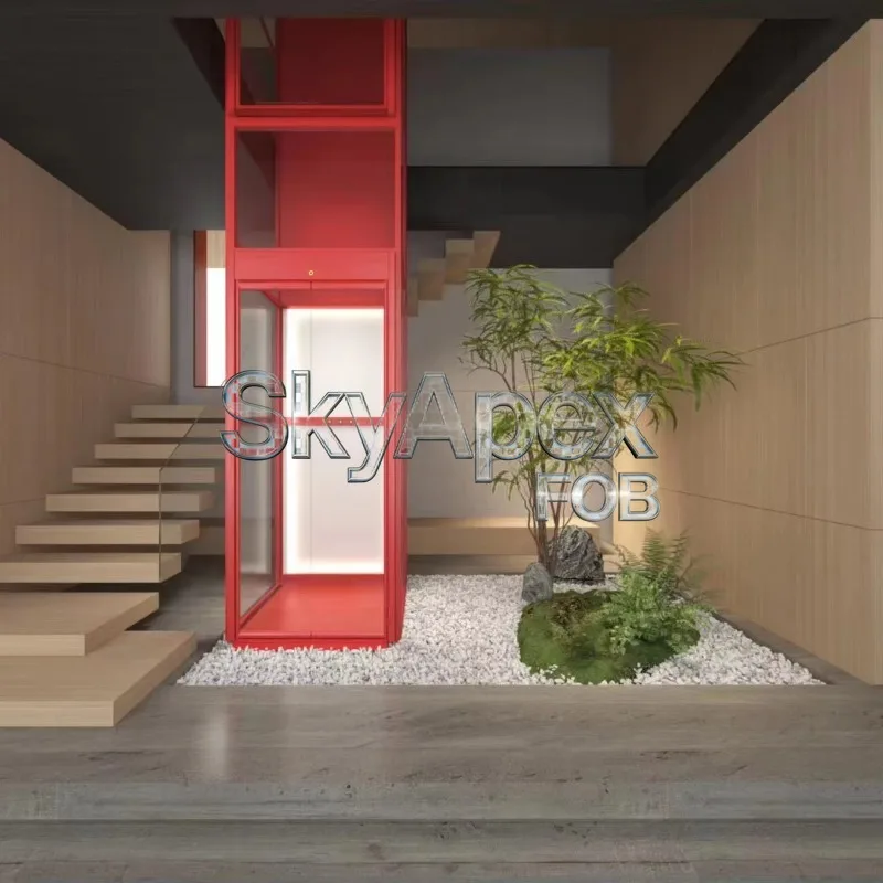 Customizable Hydraulic Pneumatic Vacuum Elevator 2-Story Home Residential Villa Passenger Sightseeing Lift Cargo & Passenger Use