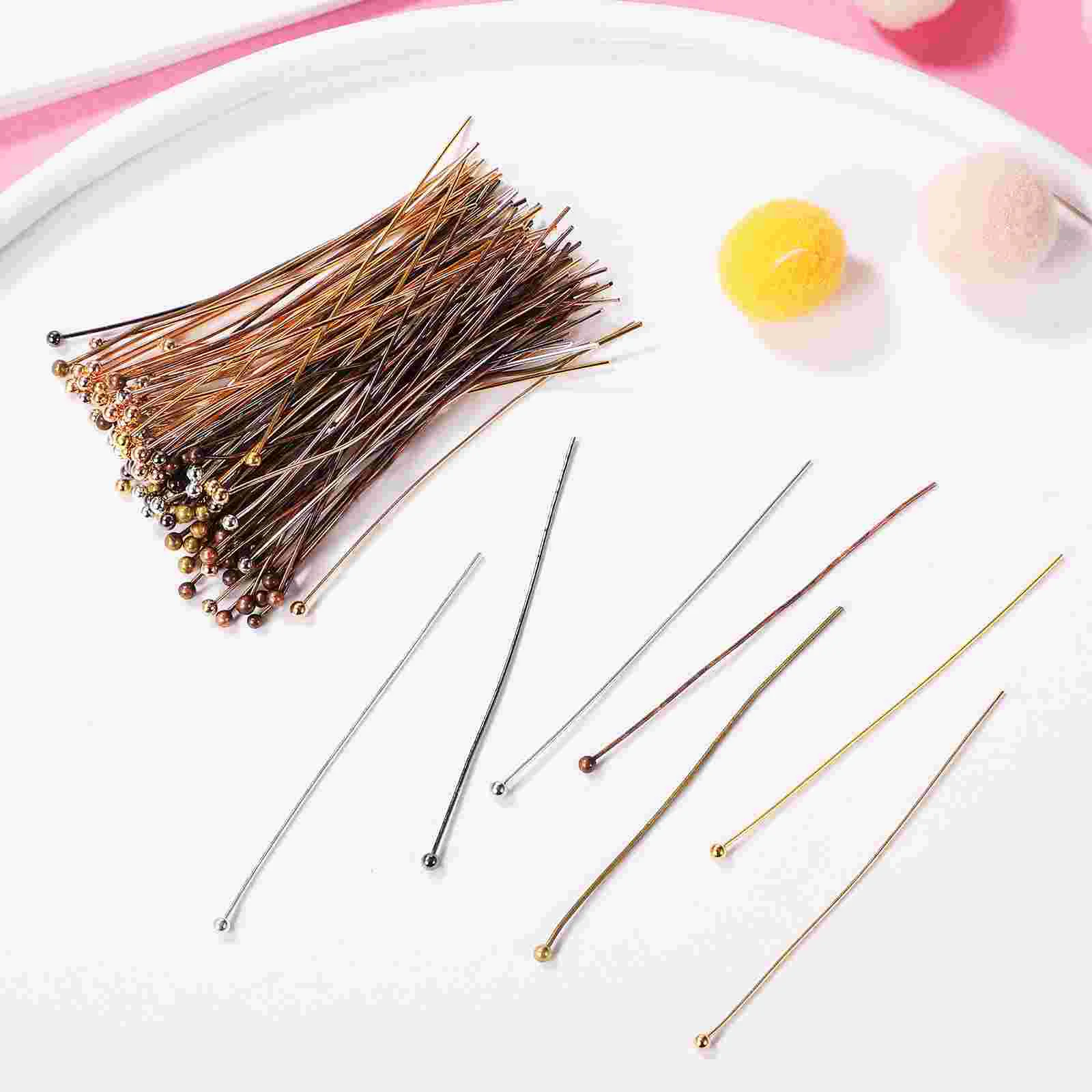 200 Pcs Optional DIY Ball Needle Sewing Pins Trendy Earrings Copper Jewelry Making Tools Earring-making Needles