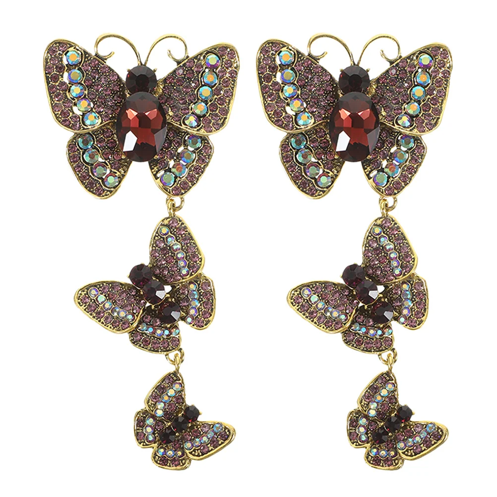 

2pcs Butterfly Brooch Rhinestone Vintage Party Brooch Prop Scarf Shawl Women Decor Hat Lapel Fashion Brooches Backpack Metal