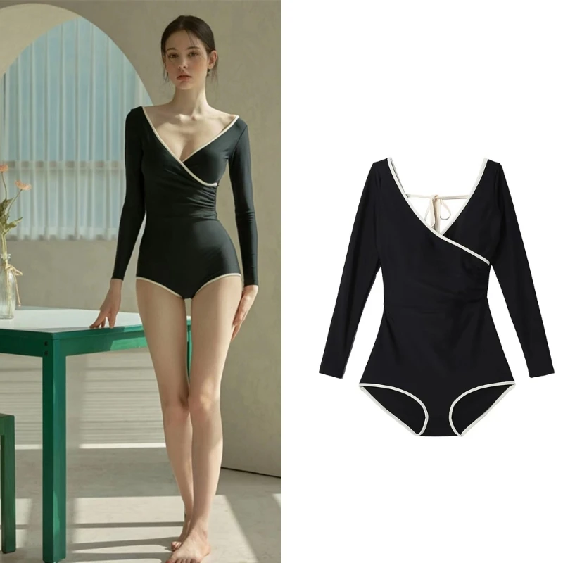 

Women Piece Swimwears with Long Sleeve Tummy Control Monokinis Bathing Suit Long Sleeve Monokinis Swimming Costume