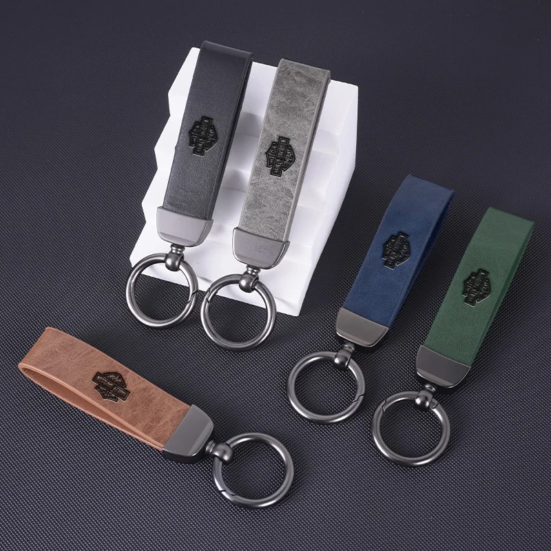 

Vintage Leather Motorcycle KeyChain 360 Degree Rotating Key Ring For Harley Davidson Electra Glide Ultra Classic PA1250 114 1250