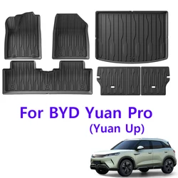 Car Floor Mats For BYD Yuan Pro Yuan Up 2025 2024 Cargo Liner Mat Waterproof Non-slip Foot Pad Seat Back Protector Car Carpet