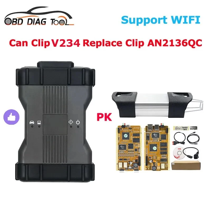 New Can Clip V234 for Renault VCI Full Chip OBD2 Scanner Replace For Renault Can Clip AN2136QC From 2005 Dialogys+Reprog Gifts