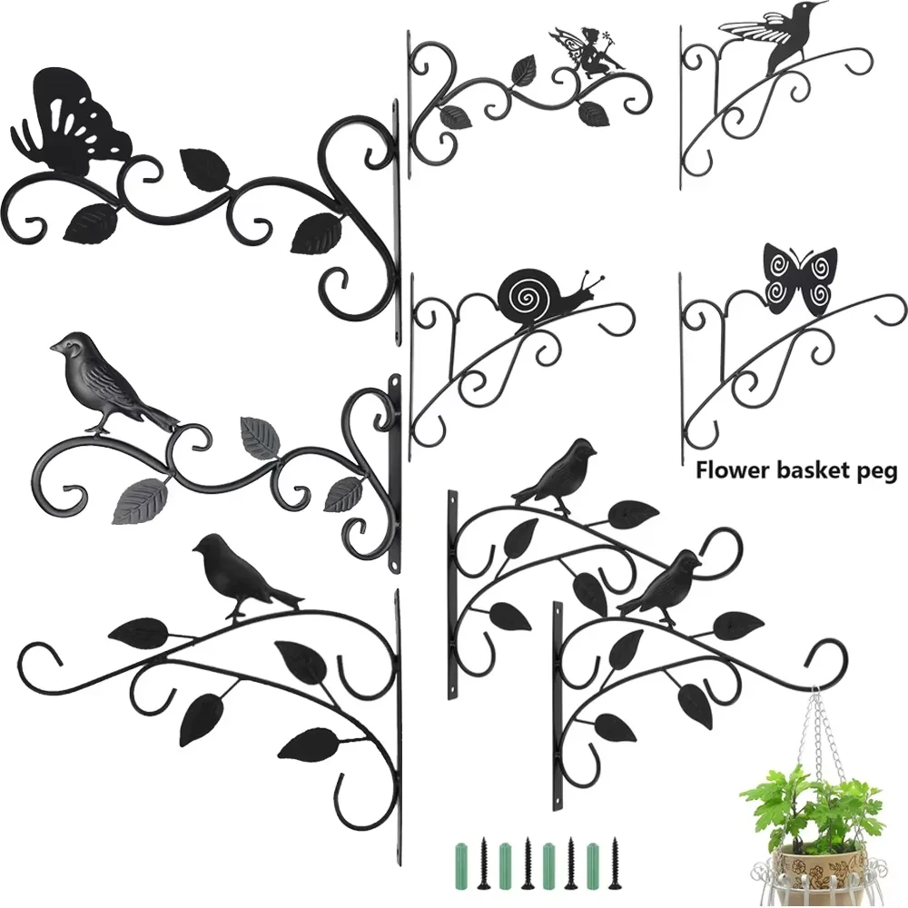 

European Style Hanging Plant Bracket Multifunction Metal Planter Hangers Hooks Vintage for Planters Lanterns Bird Feeders