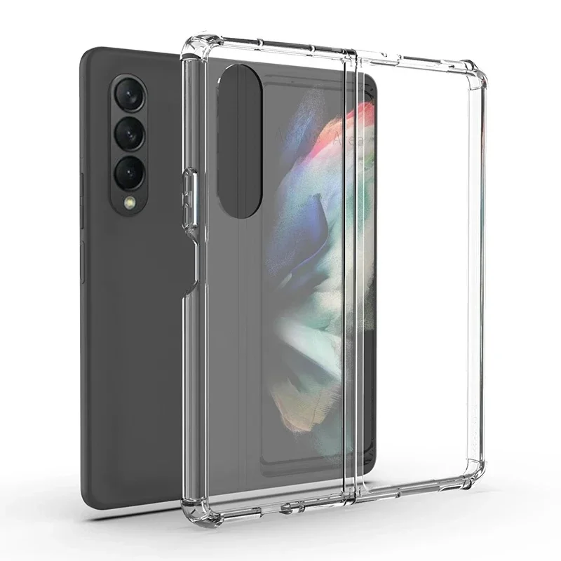 

For Samsung Galaxy Z Fold 7 6 5 4 3 2 Transparent Case Front Back Protective Cover Hard PC Bumper Z Fold7 Fold6 Fold5 Fundas