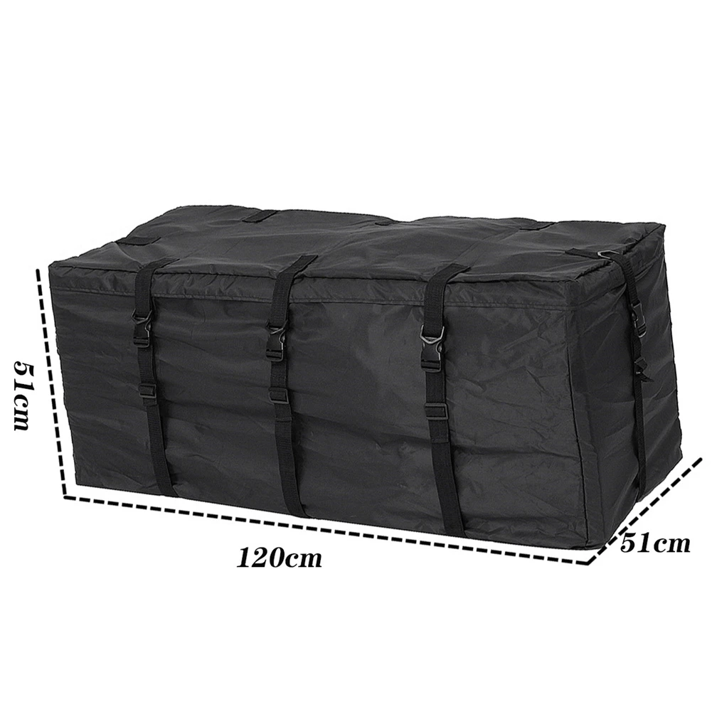 Fotografia 7: Bolsa transportadora de carga para teto de carro 600d, tecido oxford, à prova d'água, organizador de armazenamento dobrável para viagem, para carro, suv, vans, caminhão