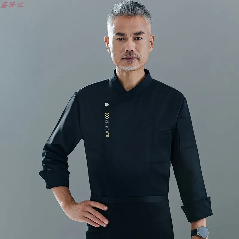 ケータリングレストランキッチン作業服長袖洋食レストランケーキショップウェイター秋白シェフ制服