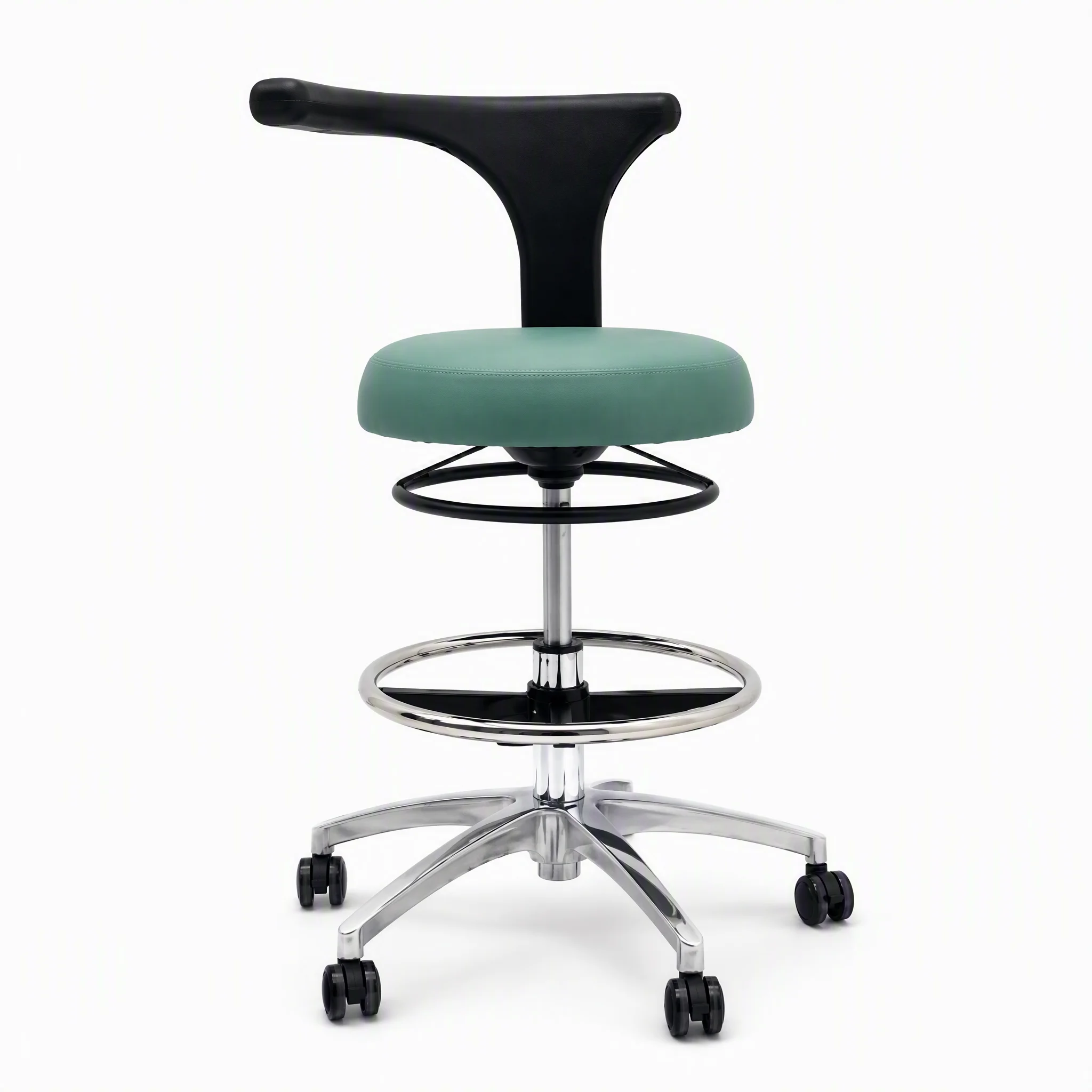 Adjustable Modern Leather Dental Stool Chair Swivel Backrest Medical Assistant Rolling Lab Seat Ergonomic Dentist Chair