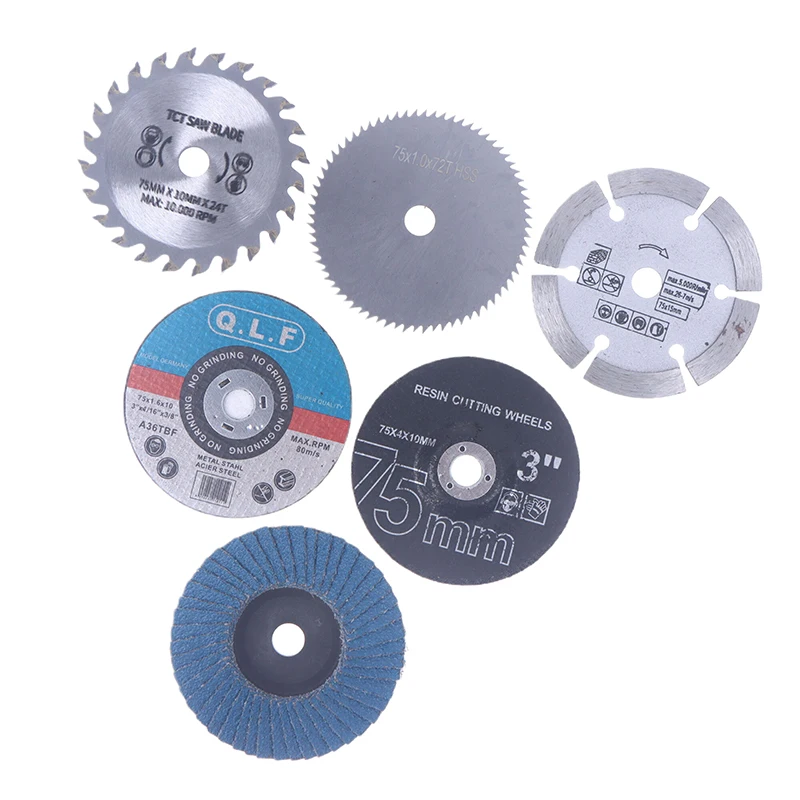 

NEW SALE 7Pcs 75mm Cutting Disc For Hole Angle 10mm Circular Saw Blade Sander Sanding Tool Tile Wood Metal Cutting Disc