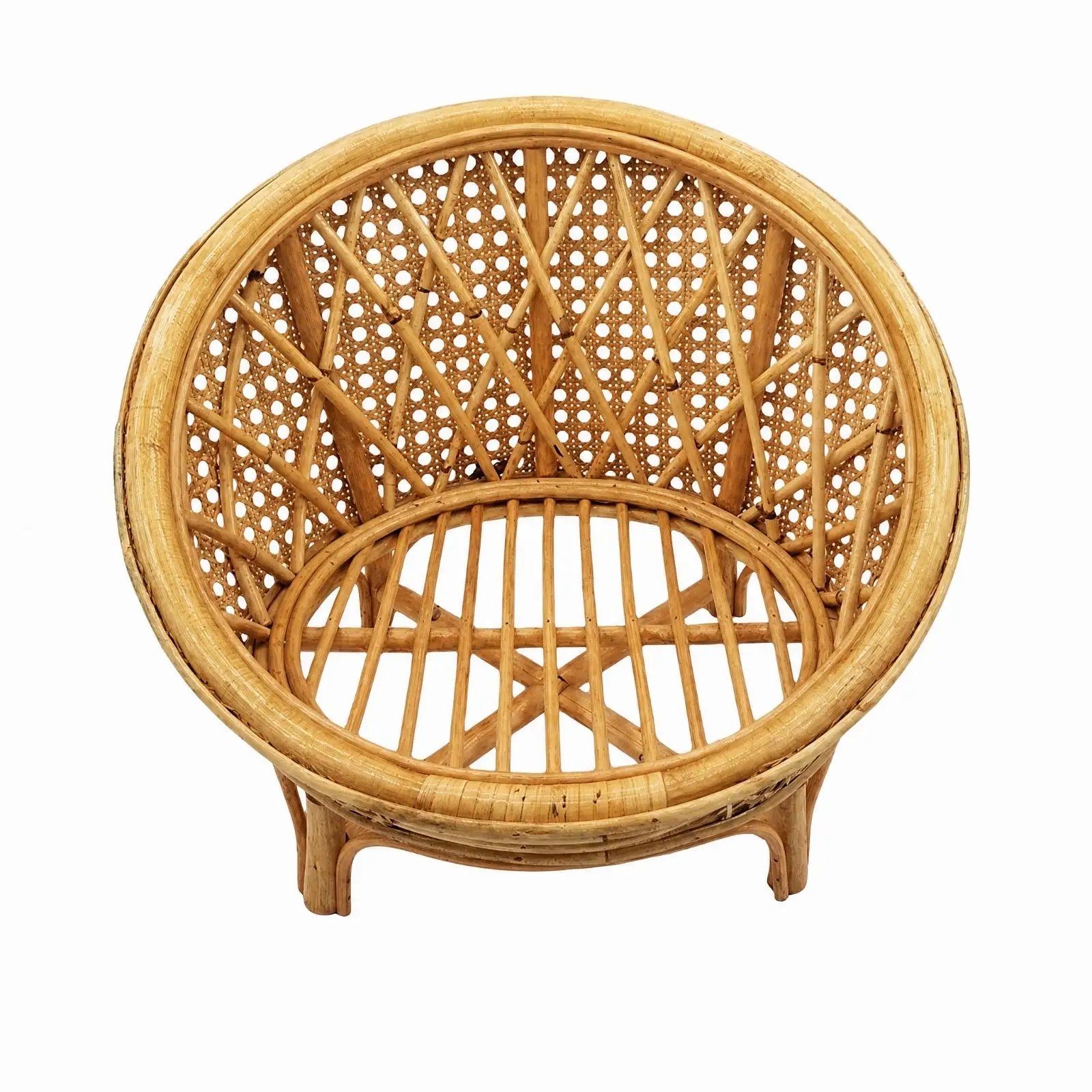 Handmade Rattan Photography Chair Handwoven Rattan Newborn Prop Chair Baby Photo Accessory Vintage-Toned Lightweight