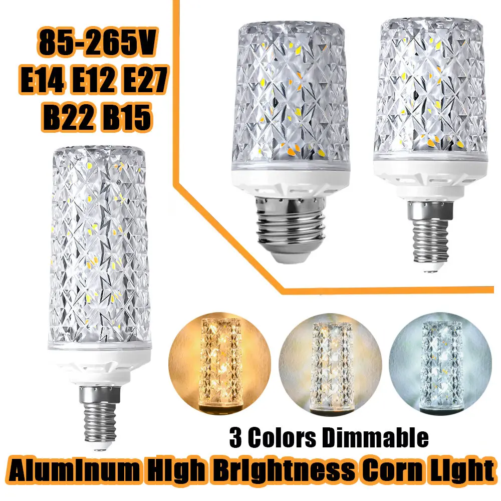 Super Long Lifespan E27 E14 24W 30W 40W 50W LED Lamp Corn Bulb AC85-265V No Flicker 2835 SMD LED Light / Lighting